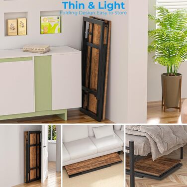 Зручний складний стіл GreenForest 80x48 см для дому та офісу, коричневий, без збирання