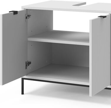 Тумба під раковину Vicco Eliza, біла, 70 x 63 см, 2 дверцята для зберігання аксесуарів для ванної кімнати та косметики