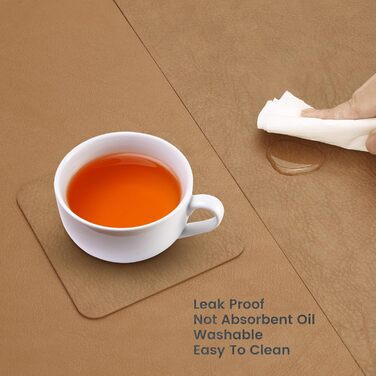 Набори серветок YIHELU: 6 шт., водонепроникні, з штучної шкіри, для кухні та їдальні, м'ятно-зелені/кремові