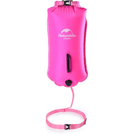 Водонепроникна пляжна сумка Naturehike 28L для плавання з двома подушками безпеки, водонепроникна пляжна сумка з регульованим поясним ременем для плавання на прибережному пляжі (рожевий)
