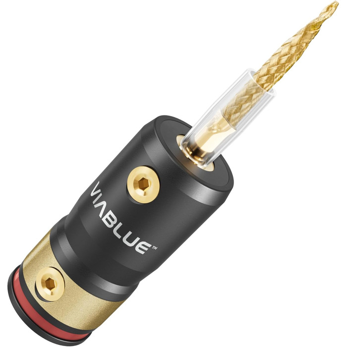 Роз'єм VIABLUE N-Connector 24K із золотим покриттям, повністю металевий, високого класу, 2 пари (4 шт. ) T8 гнучких штифтів