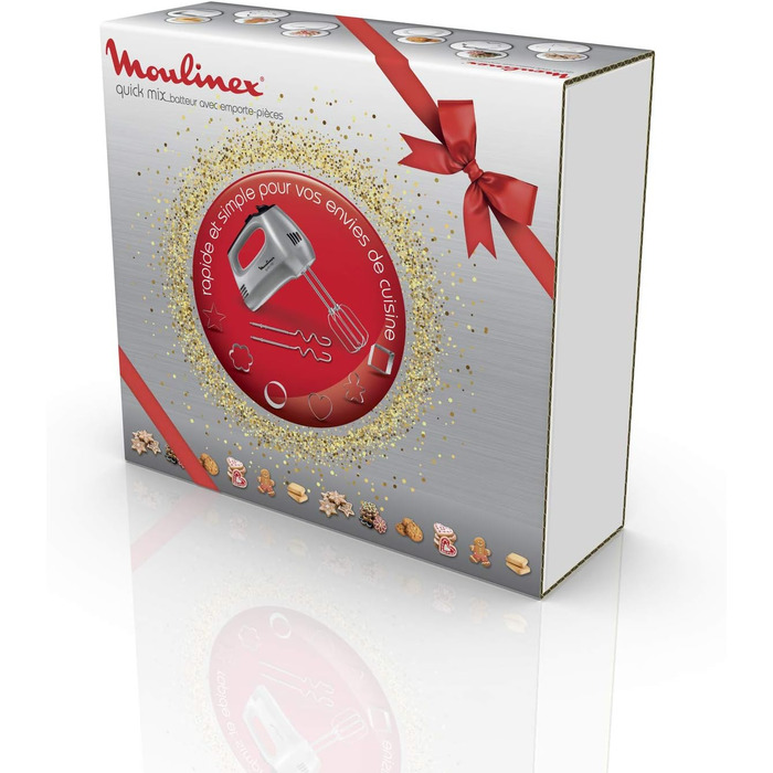 Міксер ручний Moulinex Quickmix HM3108 300 Вт, 5 швидкостей, нержавіюча сталь, для тіста, крему, чорний