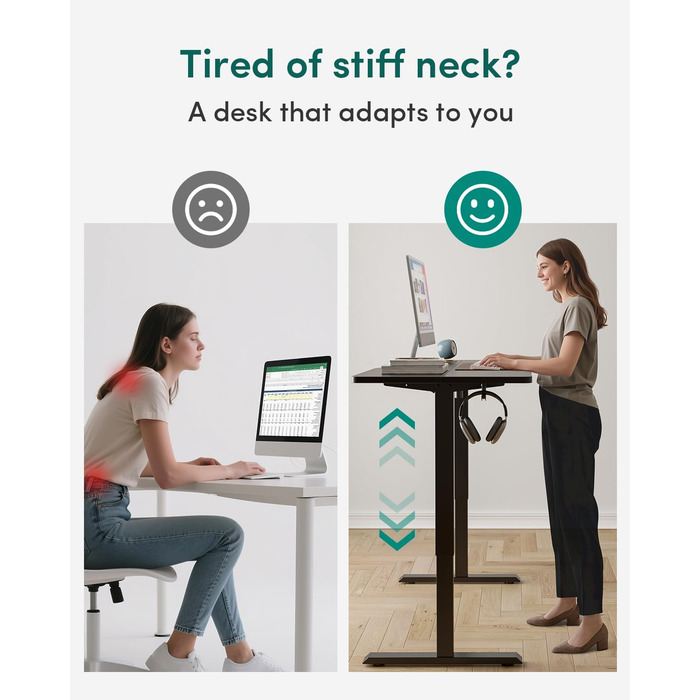 Електричний стіл Cubiker з регулюванням висоти, T-подійна металева ніжка, пам'ять налаштувань, антиколізійна система, біла стільниця