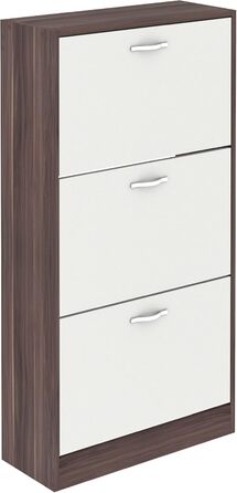 Шкаф для взуття з 3 висувними ящиками Home Discount - дерев'яний, горіх/білий