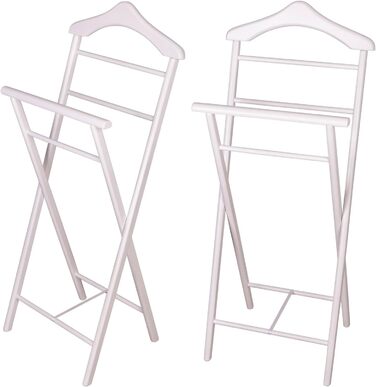 Стійка для одягу з масиву дерева – готова до збирання, 3 кольори | Стійкий дієвий чоловік для спальні, гардеробу, ванної кімнати | Kleiderablage (Білий)