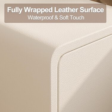 Нічний столик AQIMUELE, білий, з 2 шухлядами, 30 см, без встановлення, шкіряна поверхня