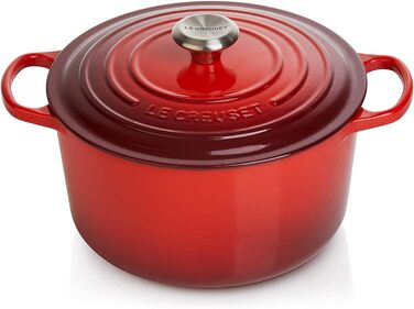 Le Creuset Високий круглий гусчар з чавуну, 26 см, червоний