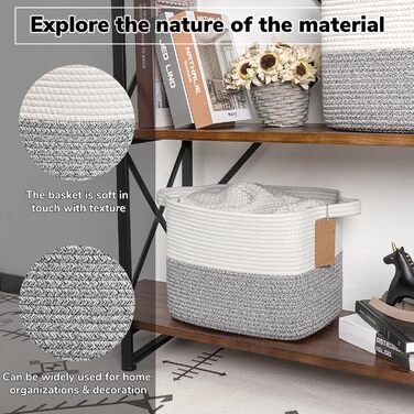 Кошики для зберігання TIMEYARD, декоративні плетені кошики, 3 шт., сірий колір, 33 x 25 x 22,5 см