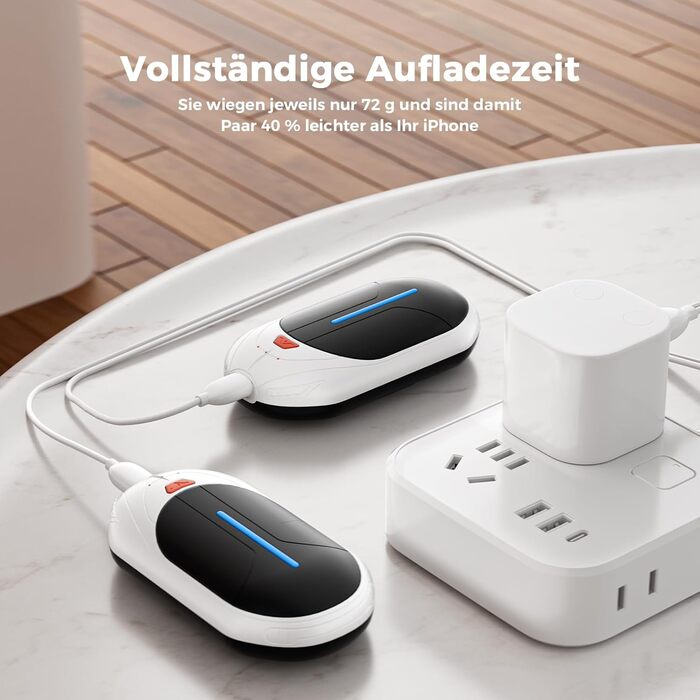 Електричні грілки для рук 2 шт., 6000mAh, ультратонкі, перезаряджувані, портативні, для кемпінгу, спорту, подарунок на Новий рік