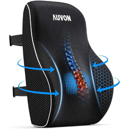 Подушка для попереку AUVON для автомобіля та офісного крісла, підтримка поперекового відділу, покращення постави, піна з пам'яті