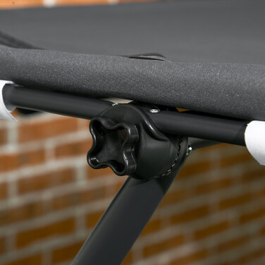 Подвійне шезлонге для двох осіб, з подушкою та балдахіном, розміром 200 см x 139 см x 140 см, темно-сірий