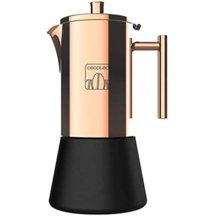 Еспресо-кофеварка Cecotec Moking 1000 з нержавіючої сталі, для газових, електричних та склокерамічних плит, на 10 чашок, елегантний дизайн
