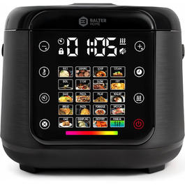 Бальтер рисоварка-мультиварка 4л з Fuzzy Logic, функцією приготування на пару та повільним приготуванням, таймером, підігрівом, преміум-посудинами, аксесуарами та книгою рецептів (20 програм)