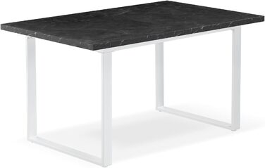 Розсувний обідній стіл B&D Home Anna | 120-160 x 80 см | на 4-6 осіб | стіл для кухні/їдальні | Texas-Eiche | чорне металеве підстав'я | скандинавський/індустріальний дизайн