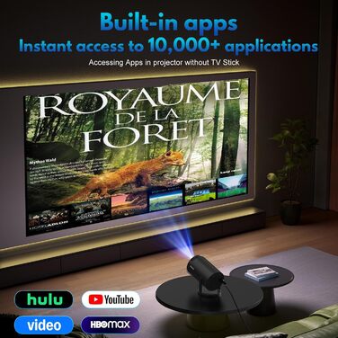 Портативний проєктор Mini Beamer: 1080P, 4K, Android, iOS, WiFi, Bluetooth, 180°