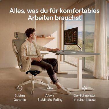 Стол Desktronic Homeone з регулюванням висоти, 160x80 см – електричний, з USB-портами, чорно-білий