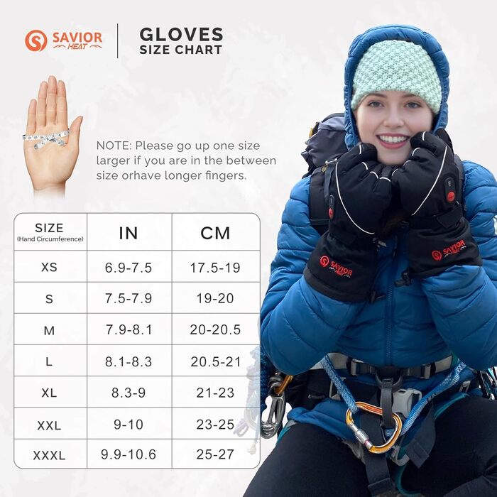 Обогревні рукавички SAVIOR HEAT для чоловіків та жінок, шкіряні рукавички для зимового катання на лижах та ковзанах, рукавички для артриту, акумуляторні, 7.4V 2200mAh, чорний, L