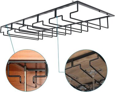 Тримач для винних келихів TentHome для підвішування, 5 рядів, в т.ч. гвинти для бару, дому, кафе, кухні