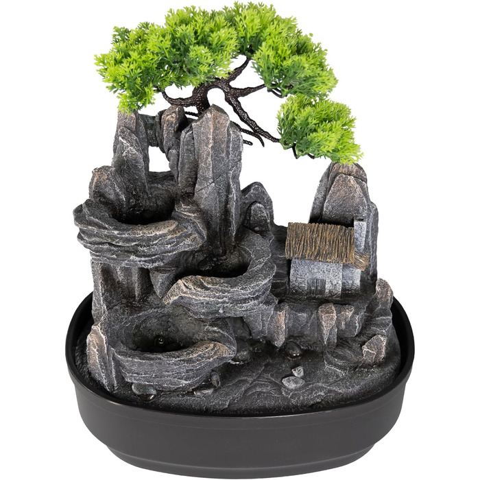 Кімнатний фонтан Лемодо з LED-підсвічуванням, 3-рівневий, для дому, офісу, 27x19x33 см