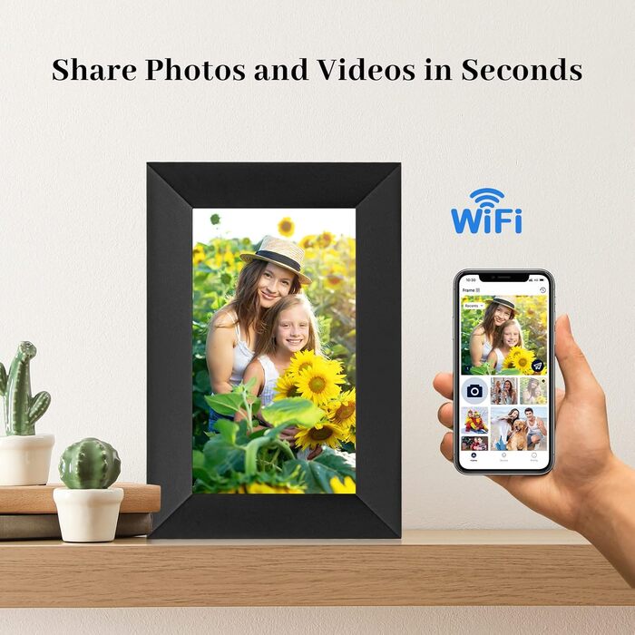 Цифровий фоторамка 15.6 дюймів 32GB WiFi, IPS Touchscreen, Автоматичне обертання, для дому та подарунків
