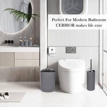 Набір аксесуарів для ванної кімнати CERBIOR, 6 шт. (Морська блакить/Королівська блакить/Сірий): мильниця, тримач для зубних щіток, стакан для зубних щіток, мильниця