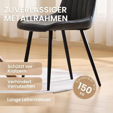 Набір обідніх стільців CLIPOP - 4 шт. з штучної шкіри, зелені, для кухні та вітальні