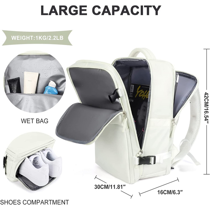 Дорожній рюкзак SZLX 30х16х45 см місяць-білий