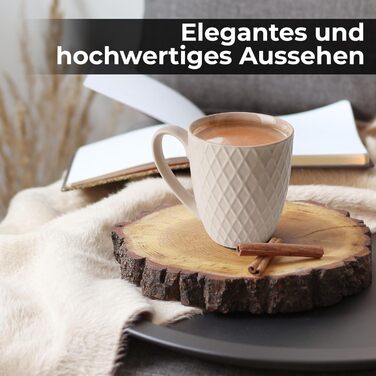 Набір кавових чашок Miamio Palmanova (бежевий) – 6 шт, 400 мл – сучасна кераміка, матова поверхня