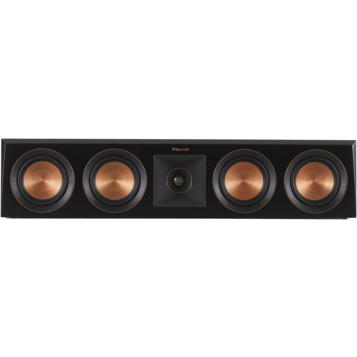 Центральний динамік Klipsch RP-404C II, низькопрофільний дизайн, керамічний низькочастотний динамік 10,2 см, чорне дерево