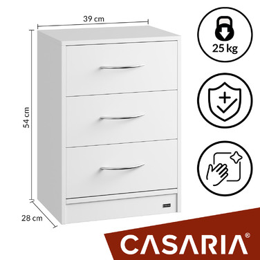 Тумбочка Елоїза Біла 54x39x28см зі світлодіодним підсвічуванням