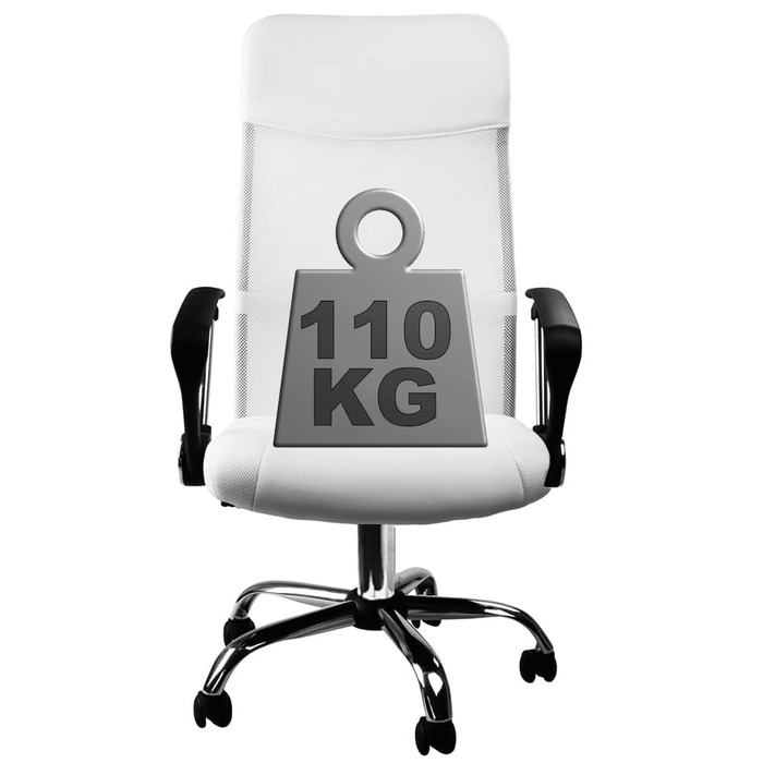 Офісне крісло Deluxe White з сіткою