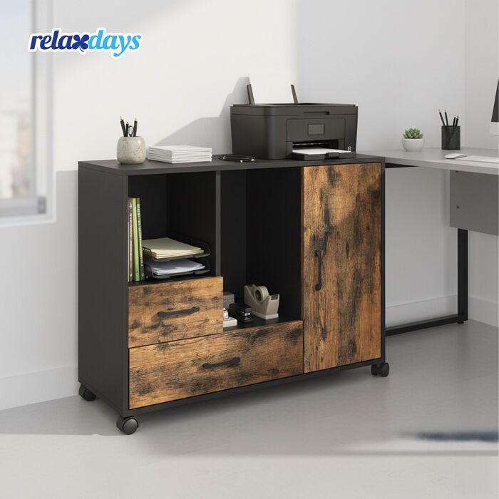 Роликовий контейнер Relaxdays з 2 висувними ящиками та 4 відділеннями