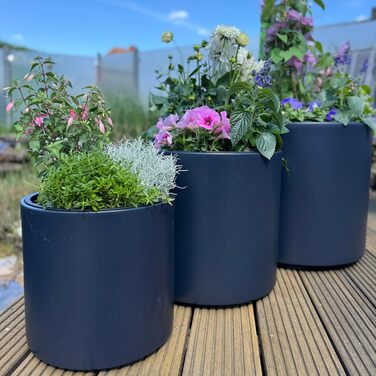 Горщик Prosperplast HEOS з вкладишем | Антрацит | 46.8 x 45 см | Для дому та саду | UV та морозостійкий