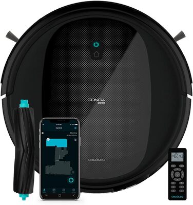 Пылесос робот Cecotec Conga Perfect & Clean Connected Titanium, 2100 Па, 160 хв, 10 режимів, Jalisco, Чорний