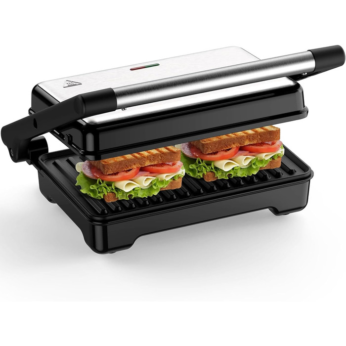 Sandwichmaker YASHE 1500W з антипригарним покриттям XXL, автоматичне регулювання температури, для 2 тостів