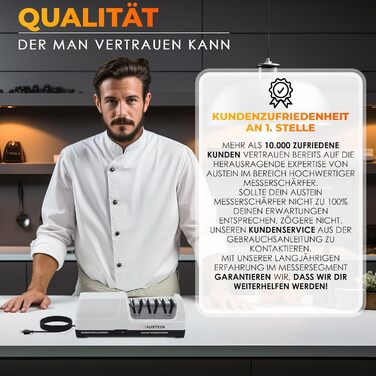 Електричний точило для ножів AUSTEIN® Diamant TG2202 - 3 фази, 20 градусів, з магнітним збирачем стружки