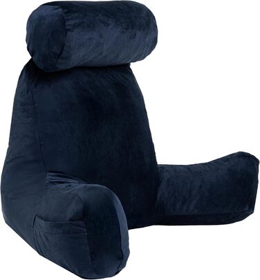 Подушка для читання Bananair – м'яка спинка та підлокітники для ліжка та дивана, знімний чохол, можна прати в машині, комфортна та ергономічна (кремово-білий)