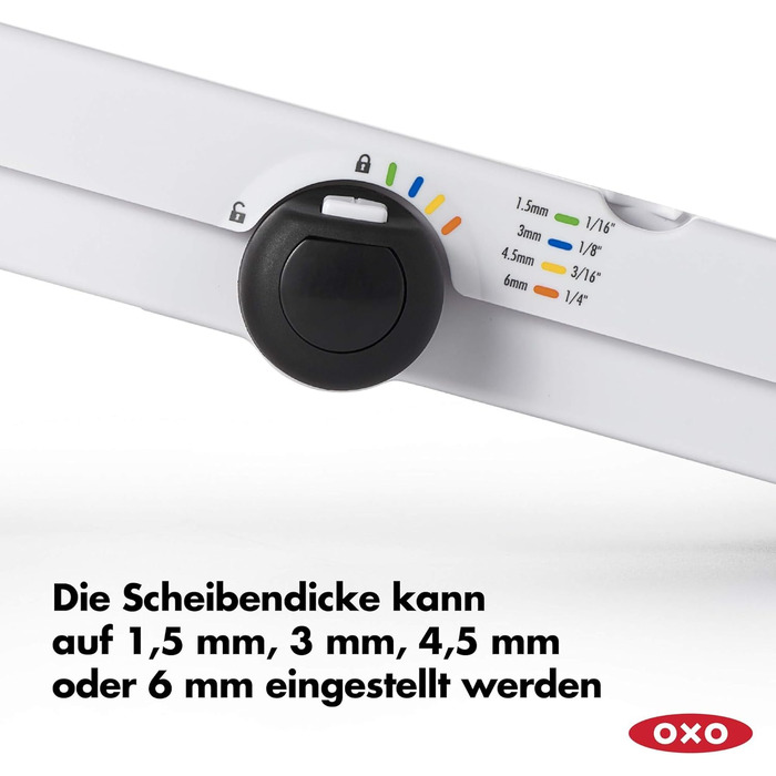 OXO Good Grips Професійний овочефрутовий слайсер 2.0 з лезом з японської сталі, сірий, для кухаря (одинарний, V-подібне лезо)