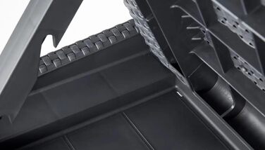 Шезлонг Keter Jaipur для саду з регульованою спинкою, сірий, з подушкою, 187 x 58 x 29 см (імітація ротангу)