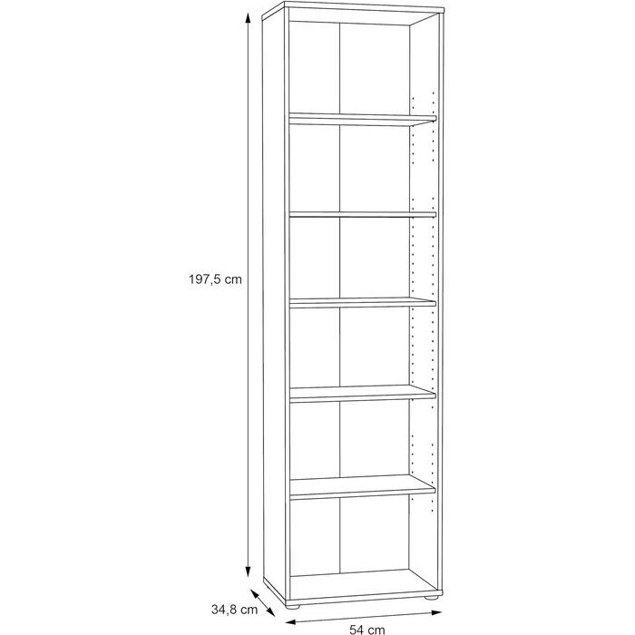 Книжкова шафа Newroom Shelf Artisan Oak Modern - 73.7x85.5x34.8 см (ШxВxГ) - Шафа з стоячою полицею - Lucius.Sixteen Кабінет Вітальня (09- Полиця V2)