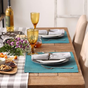 Набір тканинних серветок DII Basic Everyday Gerippte, 6 шт., 33x48 см, блакитний, 100% бавовна