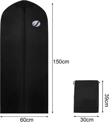 Чохол для одягу lospitch 5 шт 150х60 см чорний