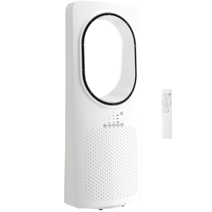 Безлопатевий вентилятор для спальні, 36 дБ, з коливанням на 45°, 3 швидкості, 3 режими, таймер на 15 годин, білий