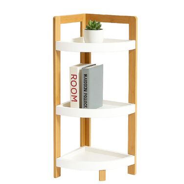 Поличкова стійка Relaxdays з бамбука для кута з полицями