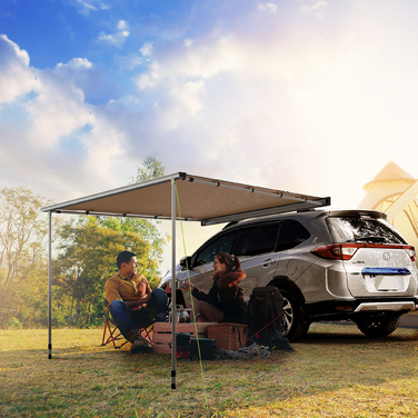 Тент для автомобіля Outsunny – намет на дах авто, водостійкий, 160 x 250 x 125-225 см, хакі