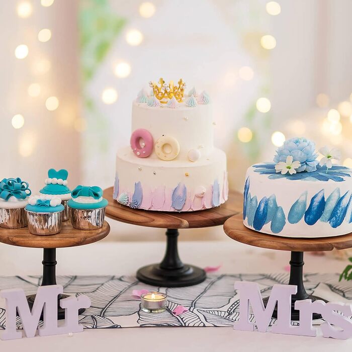 Підставка для тортів Nuptio Rustikaler: дерев'яна, діаметр 25 см, для весілля, дня народження, дитячого свята