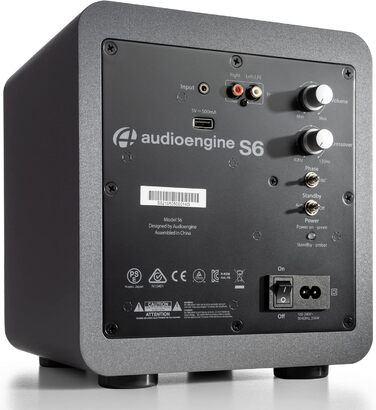 Активний сабвуфер Audioengine S6 15 см, компактні і потужні баси - 210 Вт