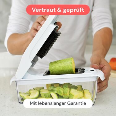 Набір для нарізки овочів та фруктів 4-в-1 (білий) - спіралізатор, нарізувач, тертка, шинковка