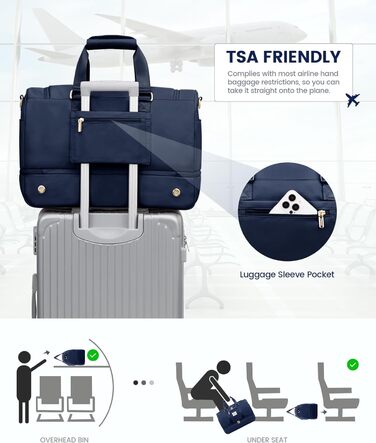 Спортивна сумка LOVEVOOK: дорожня/пляжна сумка, weekender, з кишенями для взуття та мокрого одягу, водонепроникна, для подорожей, відпочинку, спорту, зелена (L, синя)