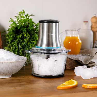 Подрібнювач Cecotec ChopBeat 2000 Vindaloo Glass 500W: Скляна чаша, 4 леза, 2 швидкості